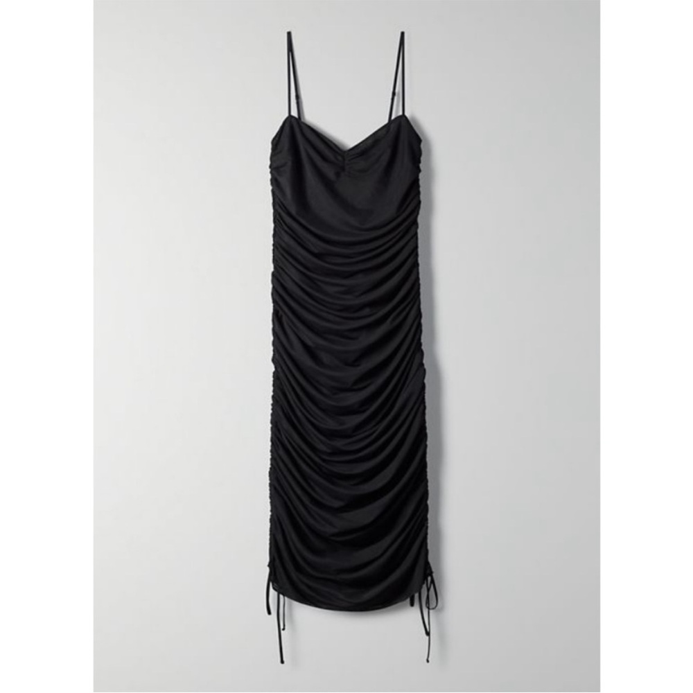 Aritzia‎ Wilfred Rivers Midi Dress Ruched Bodycon Black XS